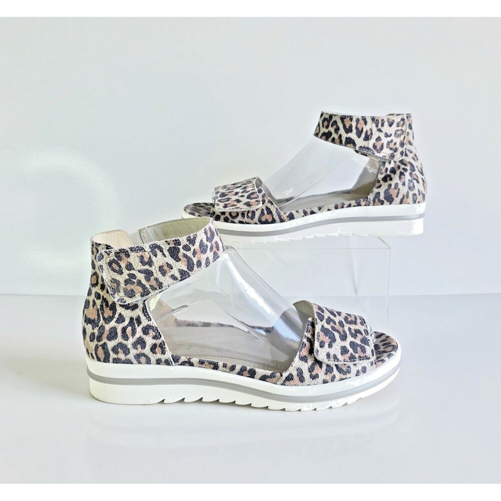 WALDLAUFER Women's Hakura Marigold Grey Leopard Sandals UK 7.5 Comfort - Picture 4 of 14